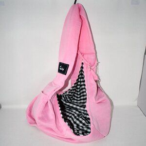 CUBY Dog and Cat Sling Carrier – Hands-Free Reversible Pet Papoose Bag, Pink, No